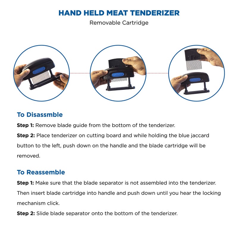 Jaccard 15-Blade Meat Tenderizer, Simply Better Meat Tenderizer, ABS Columns/ Removable Cartidge, NSF Approved, Black - Image 3